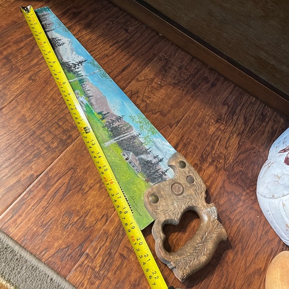 Painting on vintage Saw - Picture 13 of 14